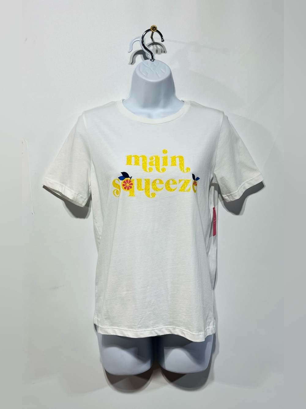 Kate Spade New York "Main Squeeze" white cotton graphic t-shirt Size XSmall NWT